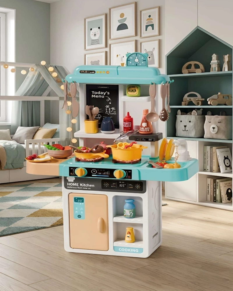 COCINA DE JUGUETE INFANTIL 68CM CON LUZ, SONIDO Y 43 ACCESORIOS - 2