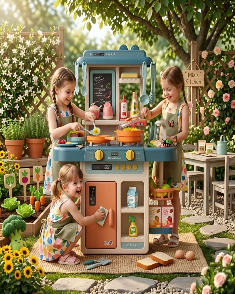 COCINA DE JUGUETE INFANTIL 63CM CON SONIDO, AGUA Y 55 ACCESORIOS - 5