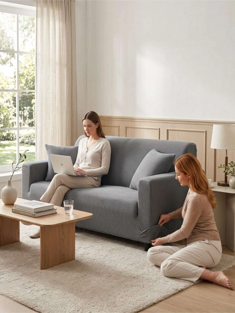 FUNDA DE SOFA TELA LISA ELASTICADA 1 CUERPOS - 1