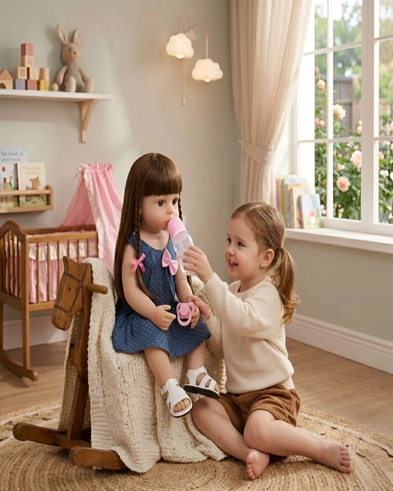 MUÑECA BEBE  REALISTA CON CABELLO Y ACCESORIOS - ESTILO REBORN PREMIUM - 3