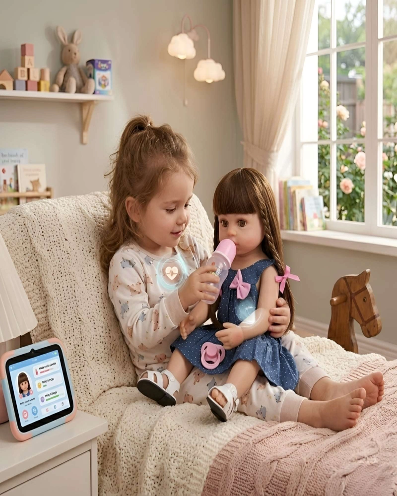MUÑECA BEBE  REALISTA CON CABELLO Y ACCESORIOS - ESTILO REBORN PREMIUM - 5