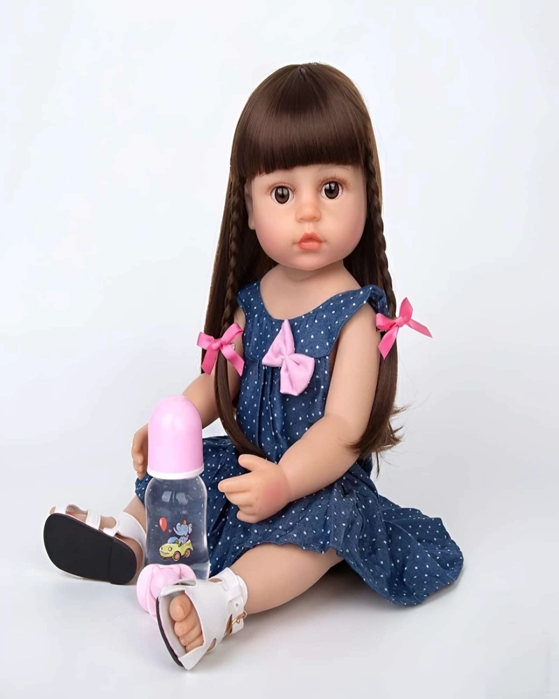 MUÑECA BEBE  REALISTA CON CABELLO Y ACCESORIOS - ESTILO REBORN PREMIUM - 6