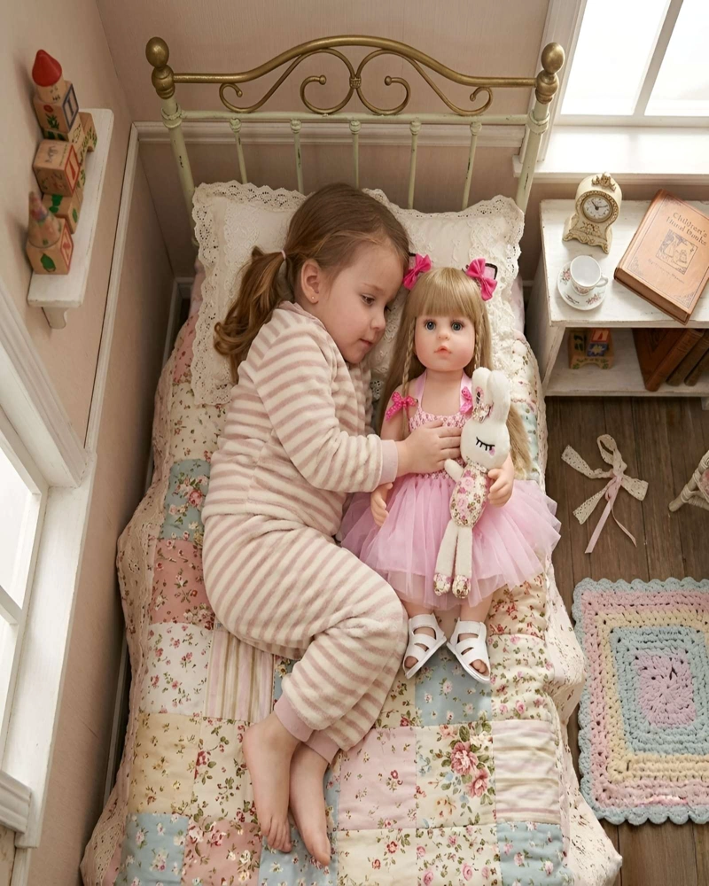 MUÑECA REBORN REALISTA CON ACCESORIOS Y PELUCHE DE CONEJO - 1
