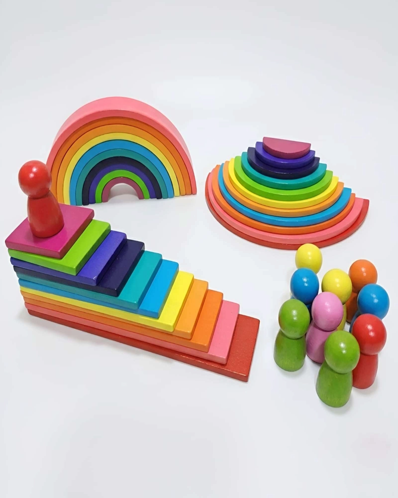 JUGUETE DIDACTICO MONTESSORI DE MADERA ARCOIRIS INFANTIL - 6