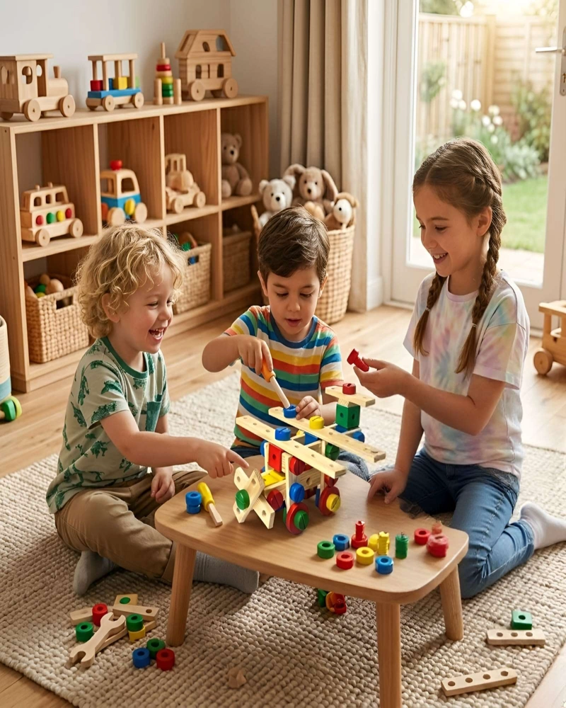 JUGUETE EDUCATIVO MONTESSORI DE MADERA KIT CONSTRUCCION 3D - 2