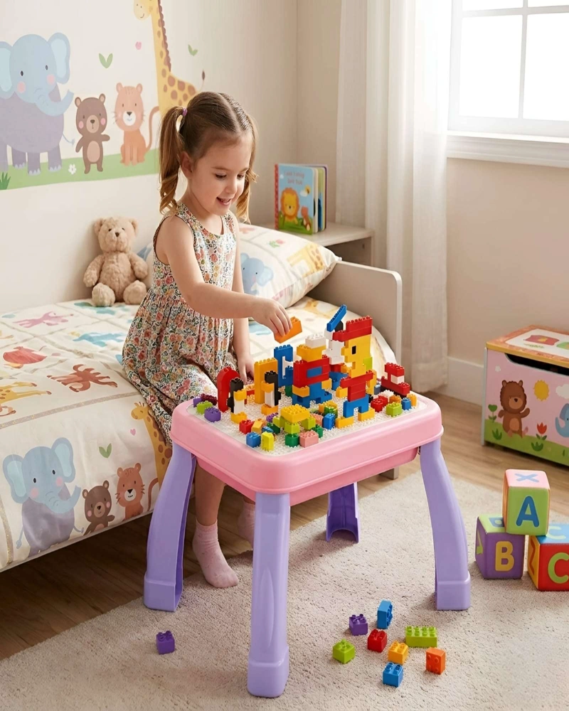 MESA DIDACTICA DE JUEGO INFANTIL PARA BLOQUES DE CONSTRUCCION - 1