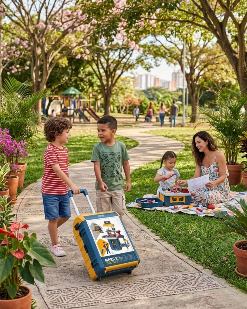 TALLER DE HERRAMIENTAS DE JUGUETE 3 EN 1 MOVIBLE INFANTIL - 5