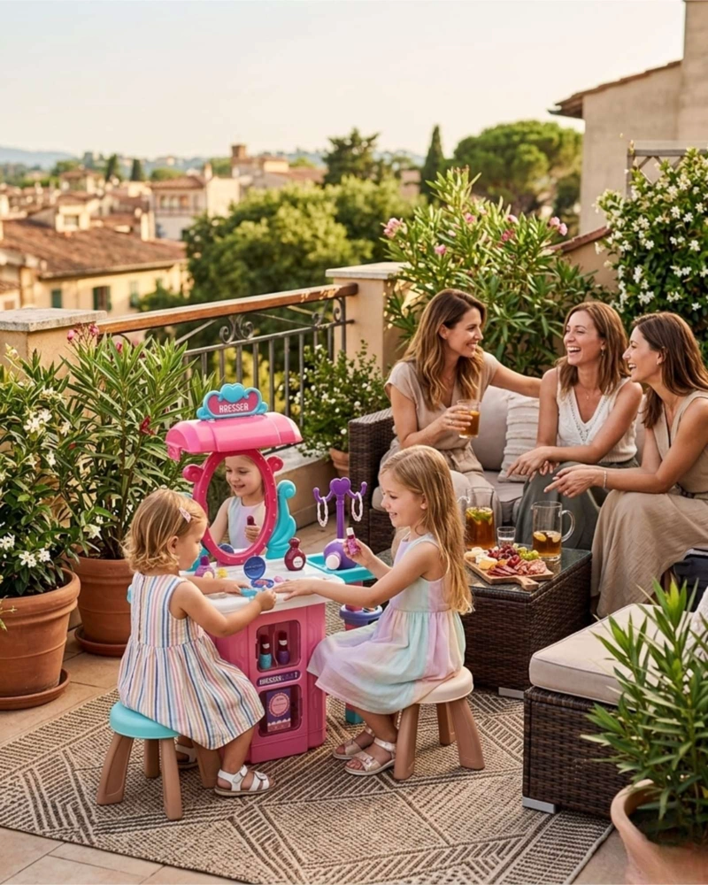 TOCADOR INFANTIL CON ESPEJO Y ACCESORIOS 3 EN 1 MALETA DE BELLEZA - 5