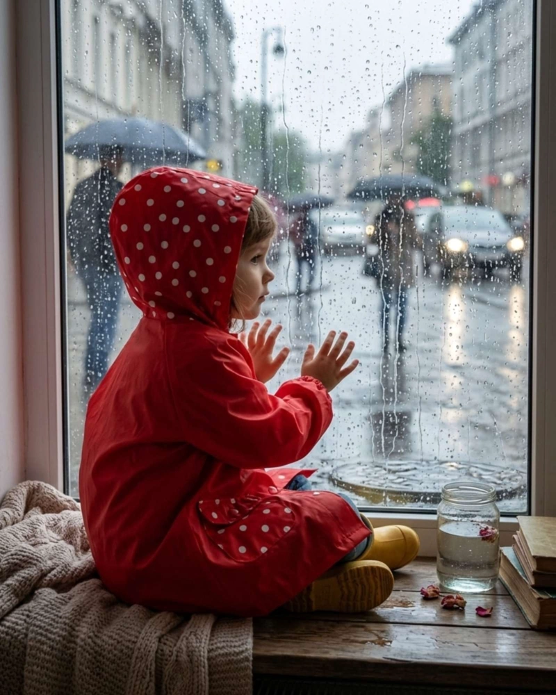 SET DE 2 CAPAS IMPERMEABLES DE LLUVIA INFANTIL PARA NIÑOS AZUL Y ROJO - 3