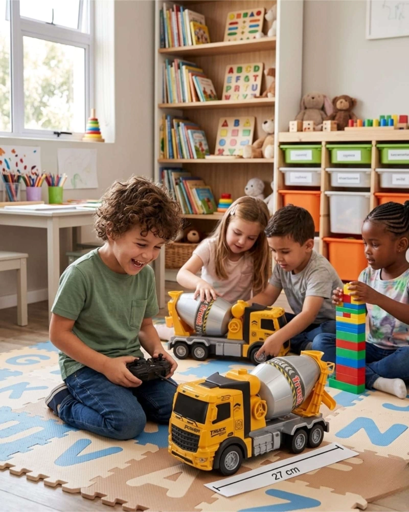 CAMION DE CONSTRUCCION MEZCLADOR DE CEMENTO INFANTIL A FRICCION - 2
