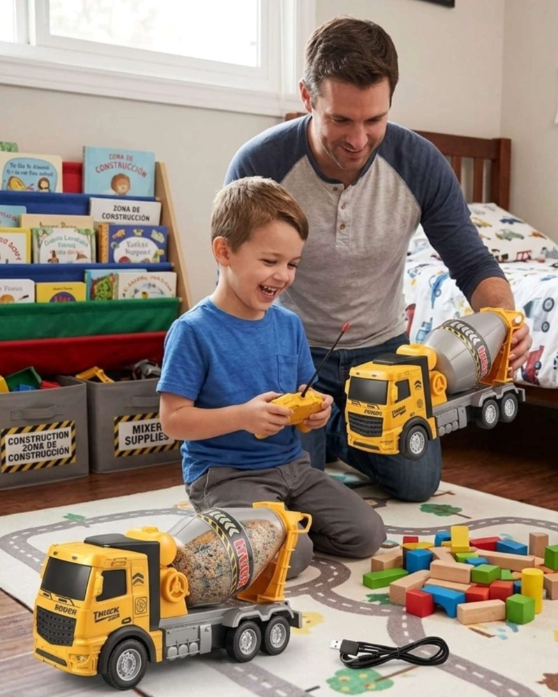 CAMION DE CONSTRUCCION MEZCLADOR DE CEMENTO INFANTIL A FRICCION - 4