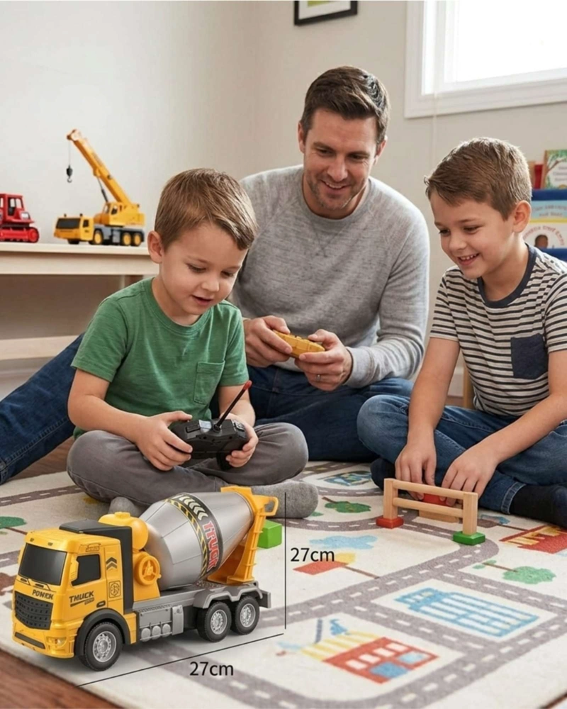 CAMION DE CONSTRUCCION MEZCLADOR DE CEMENTO INFANTIL A FRICCION - 5