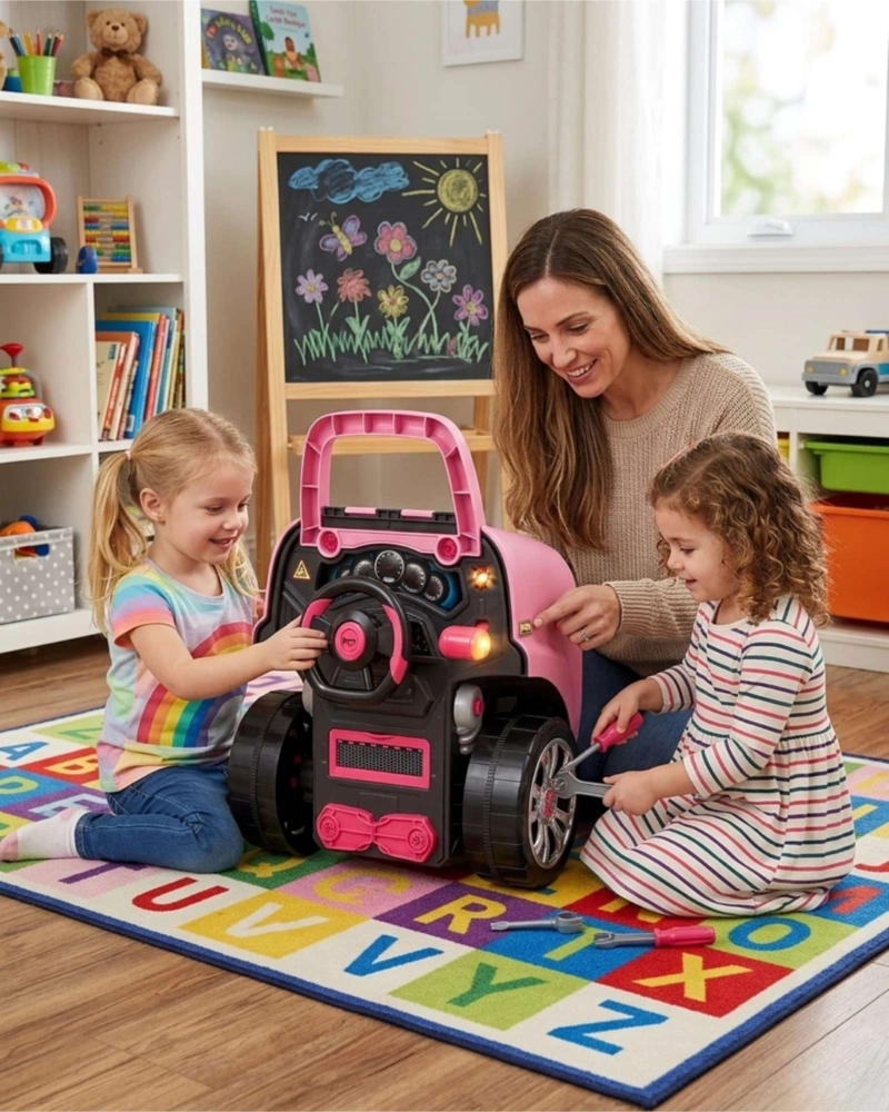 AUTO TALLER MECANICO DESARMABLE DE JUGUETE CON CONTROL REMOTO - 3