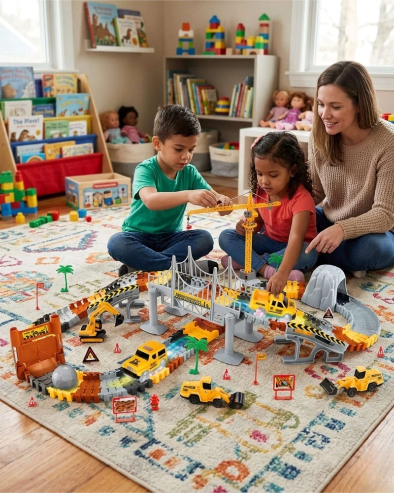 PISTA DE CONSTRUCCION INGENIERIA INFANTIL 177 PCS - 1