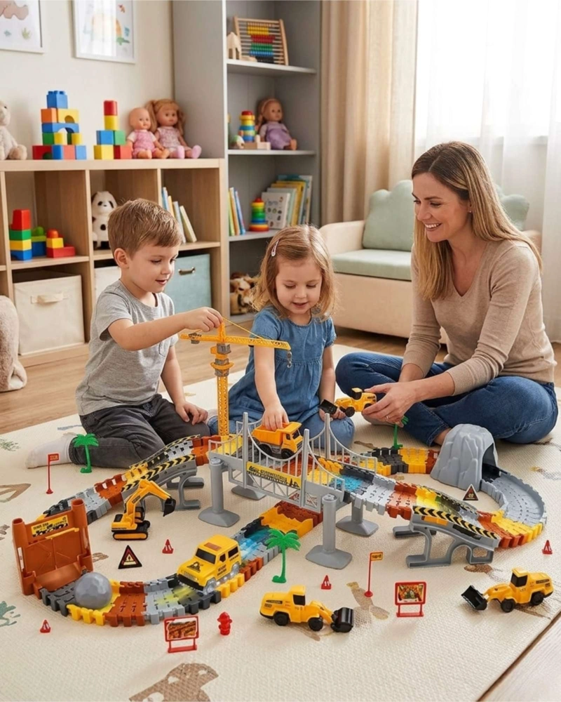 PISTA DE CONSTRUCCION INGENIERIA INFANTIL 177 PCS - 3
