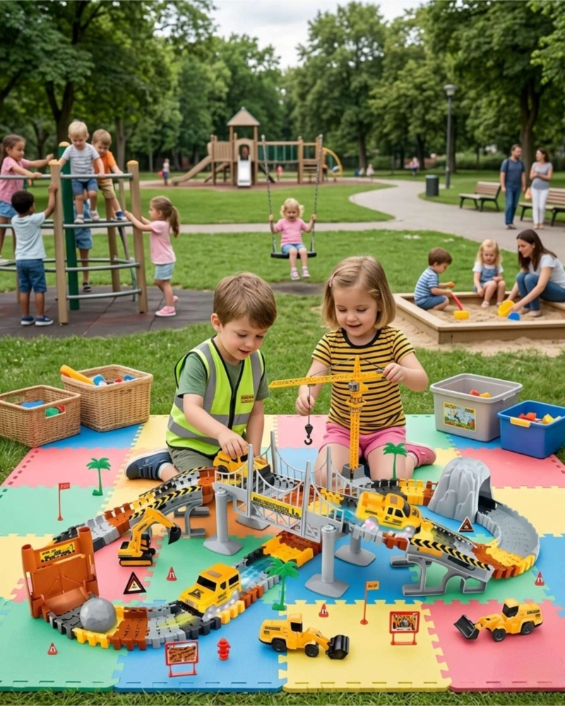 PISTA DE CONSTRUCCION INGENIERIA INFANTIL 177 PCS - 4