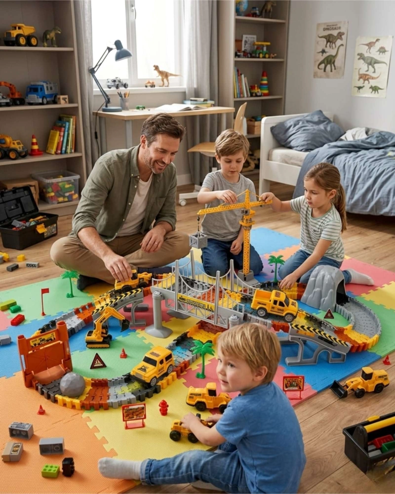 PISTA DE CONSTRUCCION INGENIERIA INFANTIL 177 PCS - 6