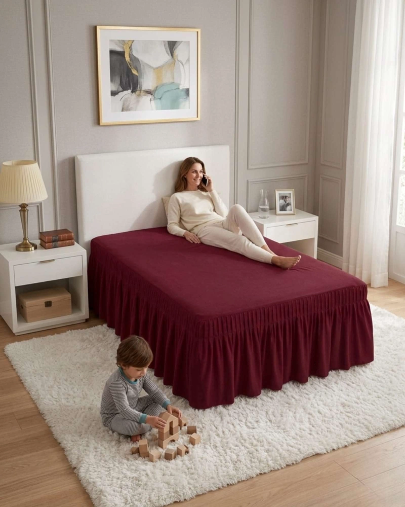FALDON CUBRE BASE PLAZA Y MEDIA PREMIUM CON PLIEGUES - 6
