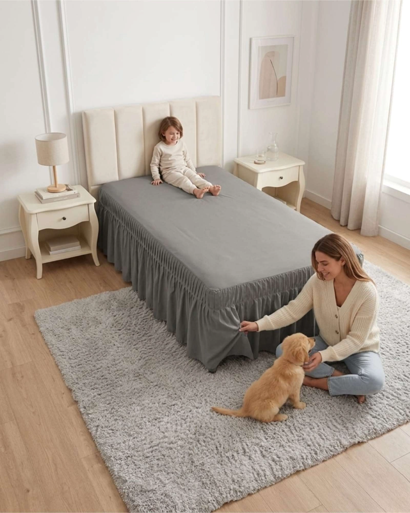 FALDON CUBRE BASE PLAZA Y MEDIA PREMIUM CON PLIEGUES - 6
