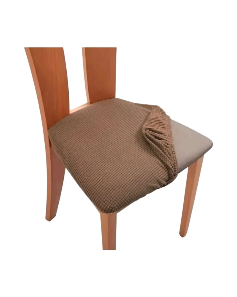 FUNDAS DE ASIENTO PARA SILLAS DE ALTA CALIDAD CON TEXTURA NIDO DE ABEJA MARRON -  CAFE  CLARO - 6