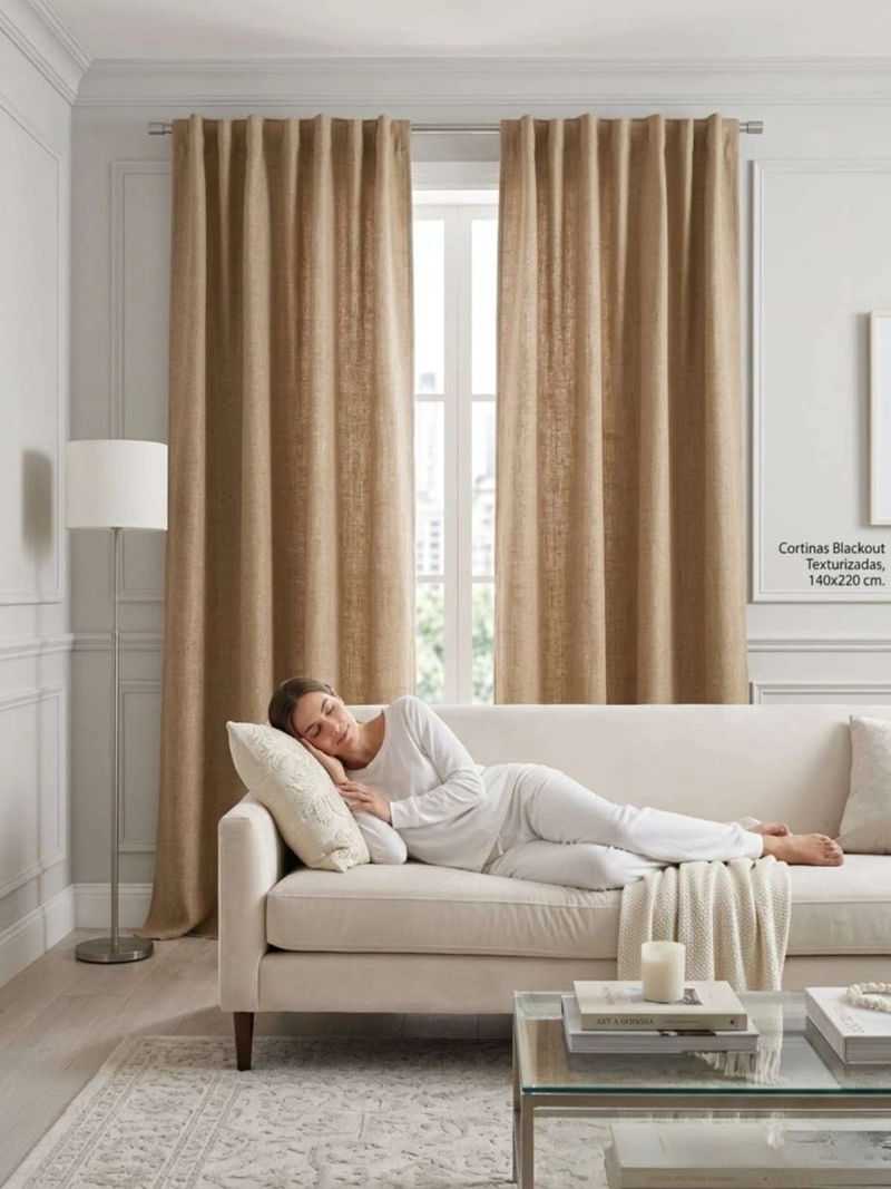 PACK CORTINAS BLACKOUT + VISILLOS CON OJETILLOS 140X220 CM - 4
