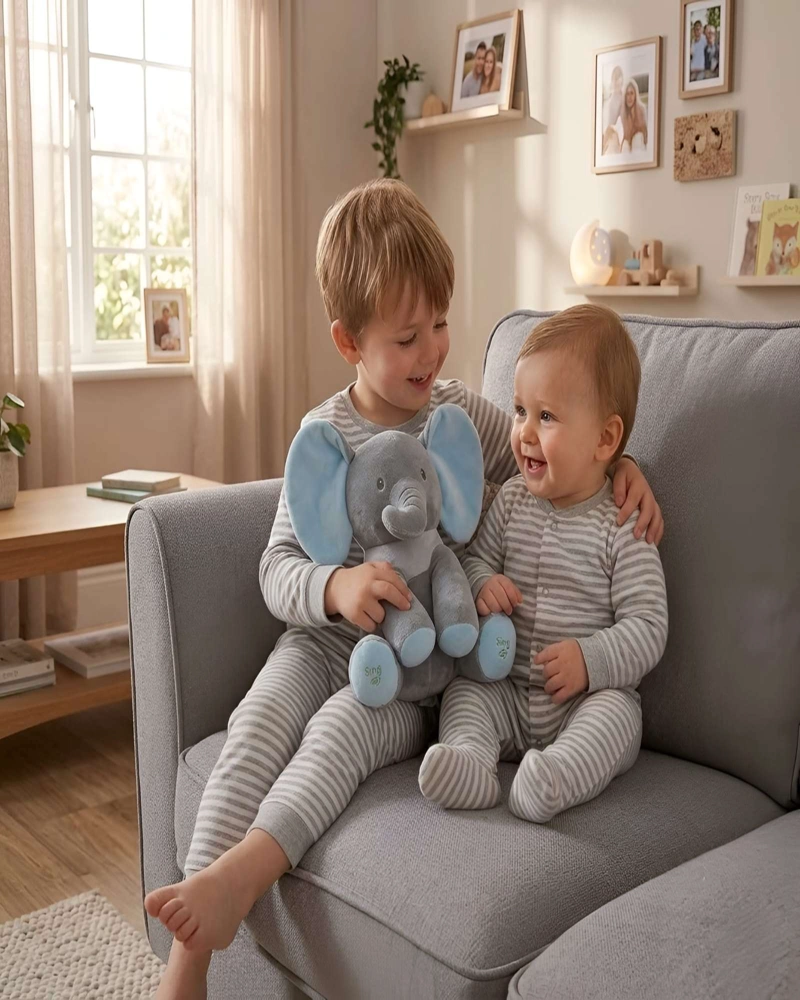 PELUCHE ELEFANTE DIDACTICO CON MOVIMIENTO Y MUSICA INFANTIL - 3