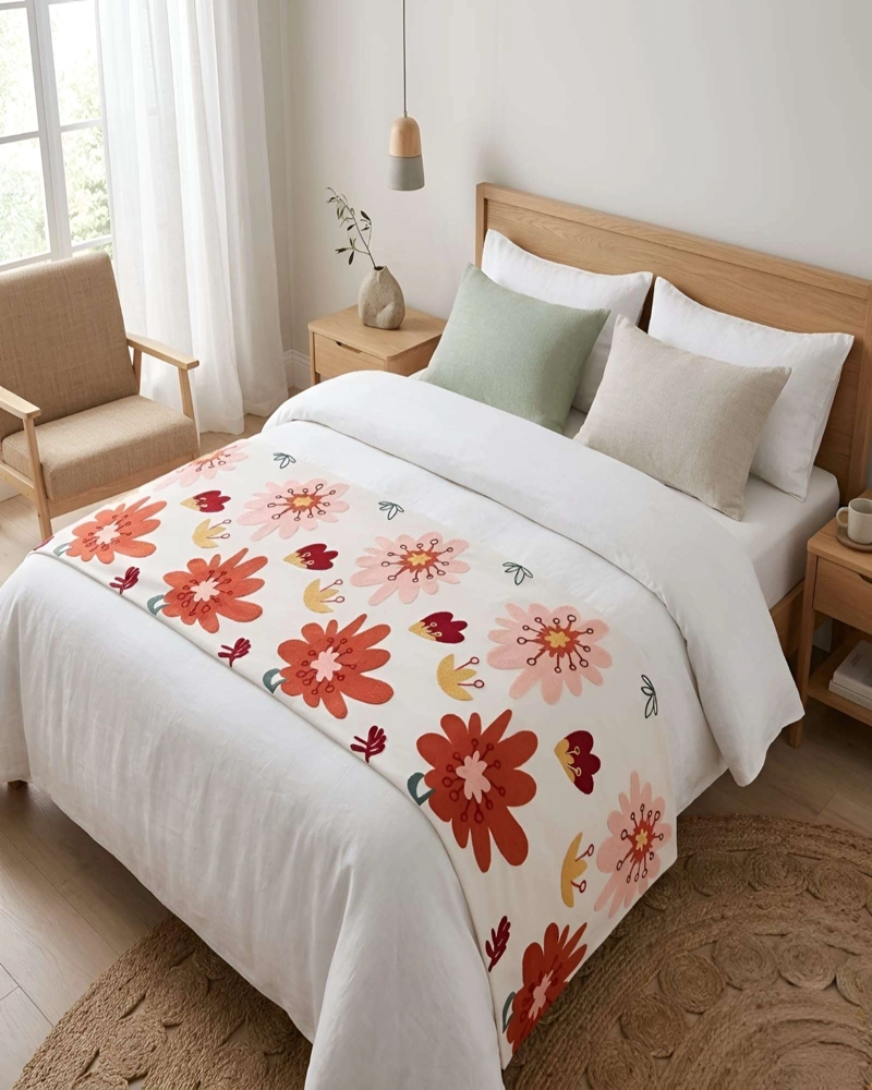 PIECERA PARA CAMA CON BORDADO DECORATIVO B1 - 3