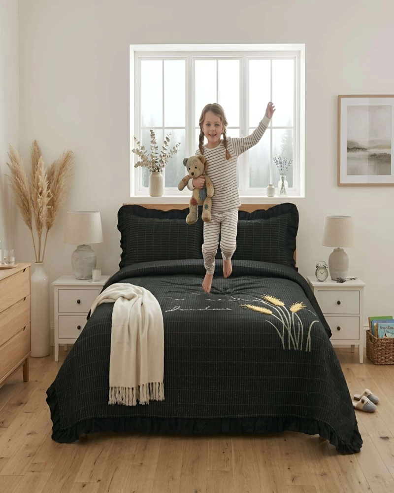 QUILT BORDADO DE 2 PLAZAS CON FRAGANCIA RELAJANTE - 1