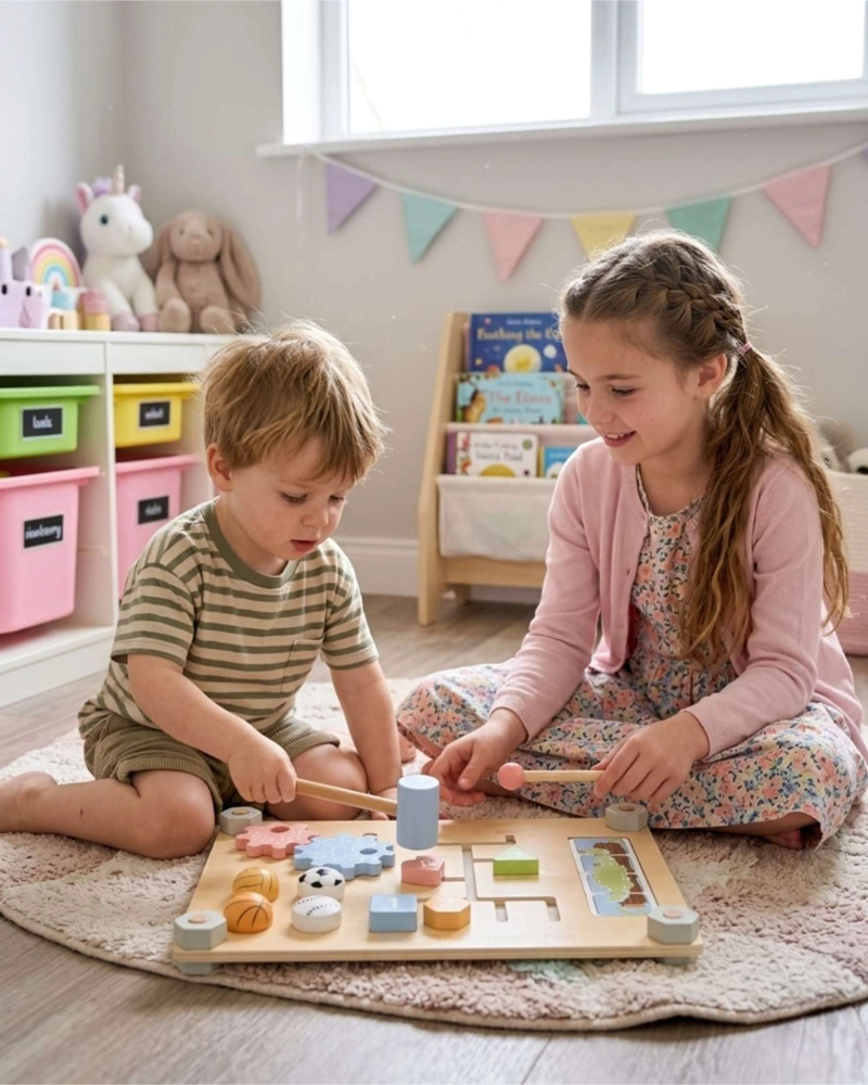 TABLERO SENSORIAL MONTESSORI MADERA ACTGEIVIDADES DIDACTICAS BEBE - 1