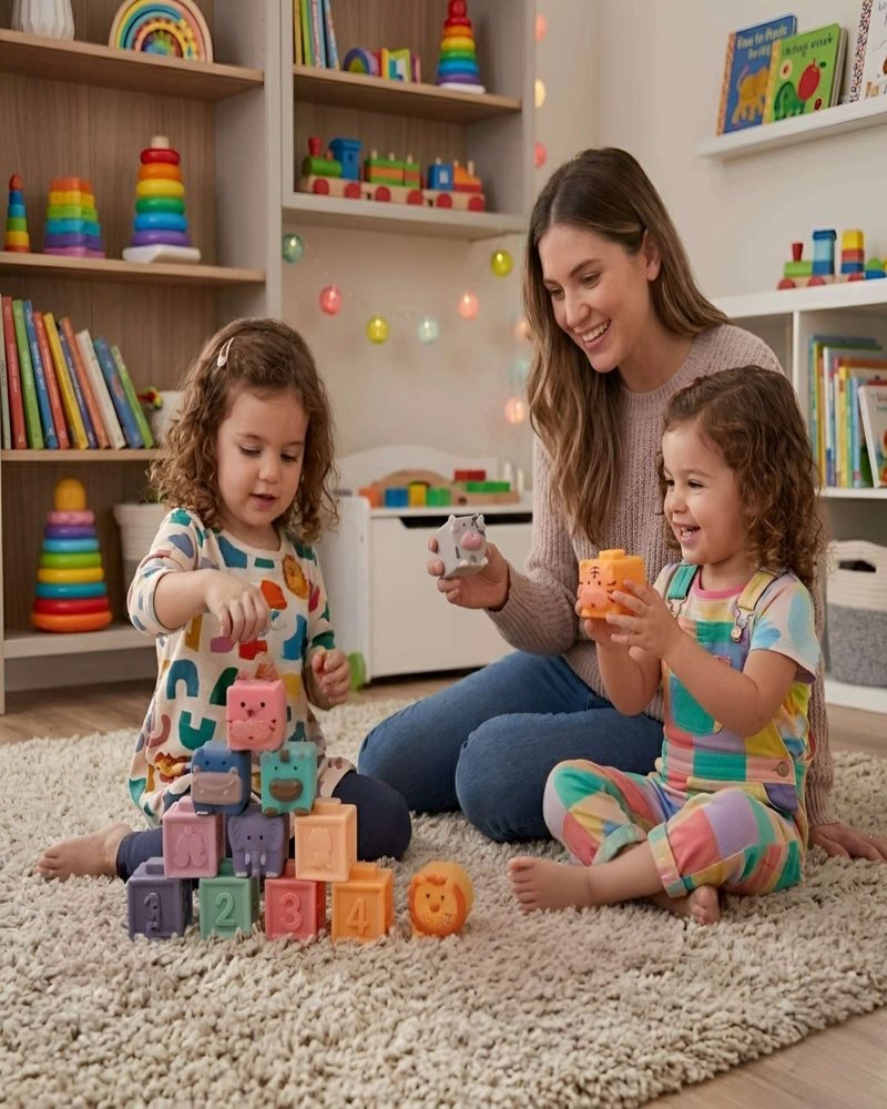 SET DIDACTICO DE 12 BLOQUES BLANDOS DE ESTIMULACION PARA BEBE - 4