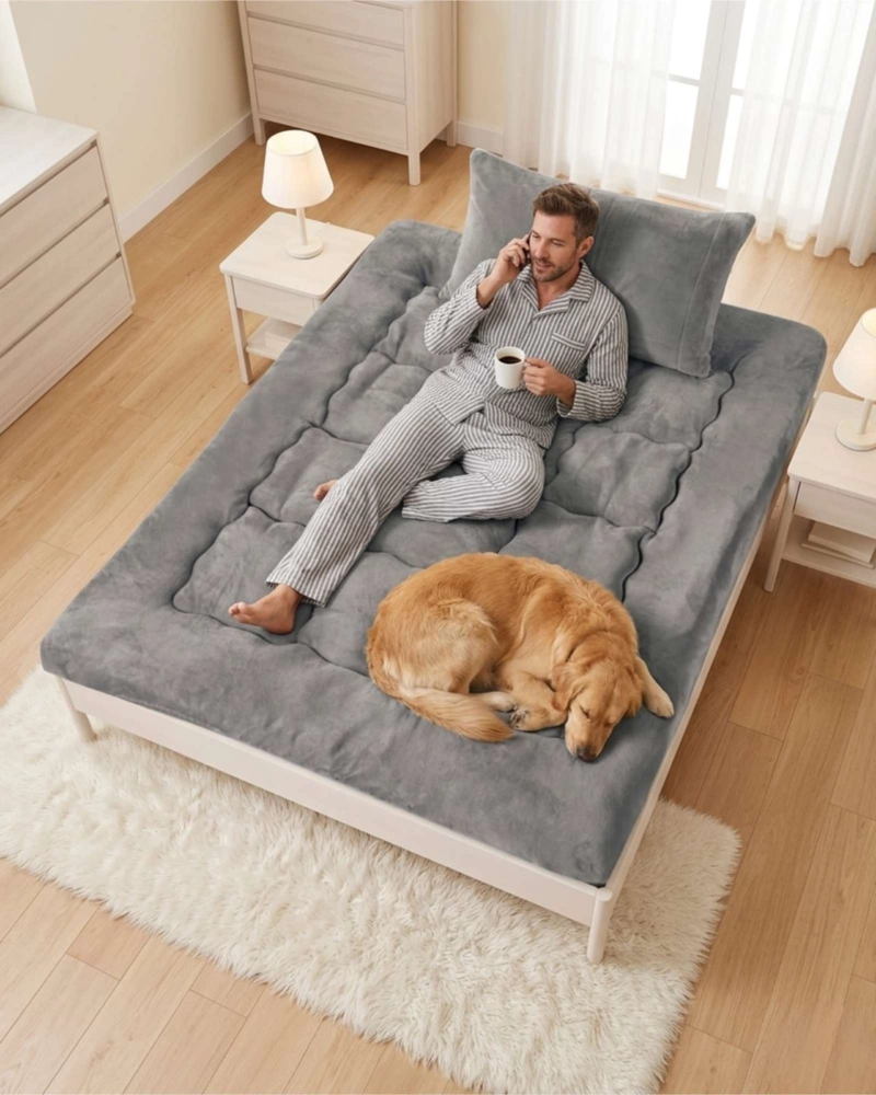CUBRE COLCHON PREMIUM PLUSH ACOLCHADO PLAZA Y MEDIA - 5