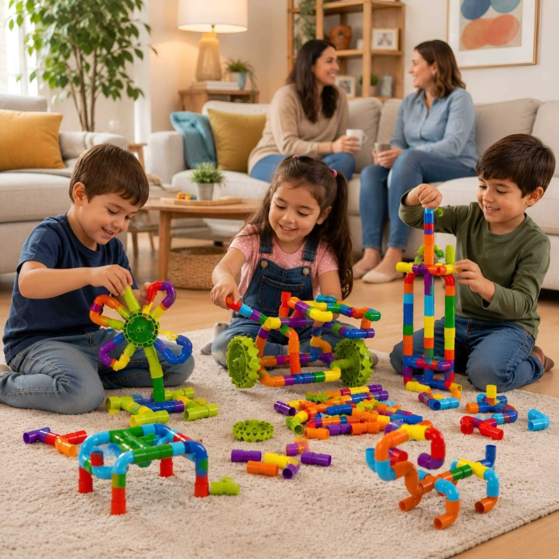 UGUETE DE CONSTRUCCION STEM: TUBOS Y CONECTORES 3D - 1