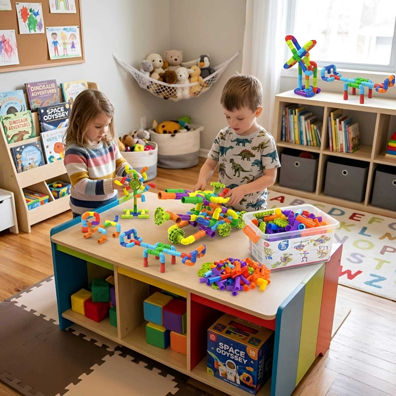 UGUETE DE CONSTRUCCION STEM: TUBOS Y CONECTORES 3D - 3