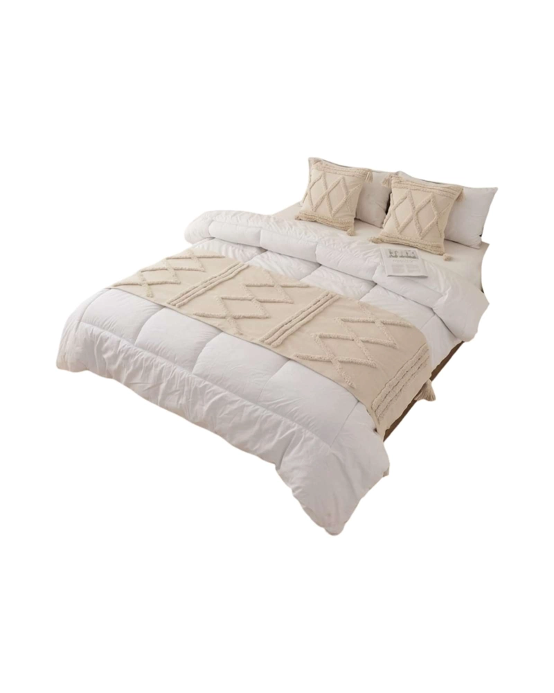 PIECERA DE CAMA MANTA TEJIDA DECORATIVA BOHO - 6
