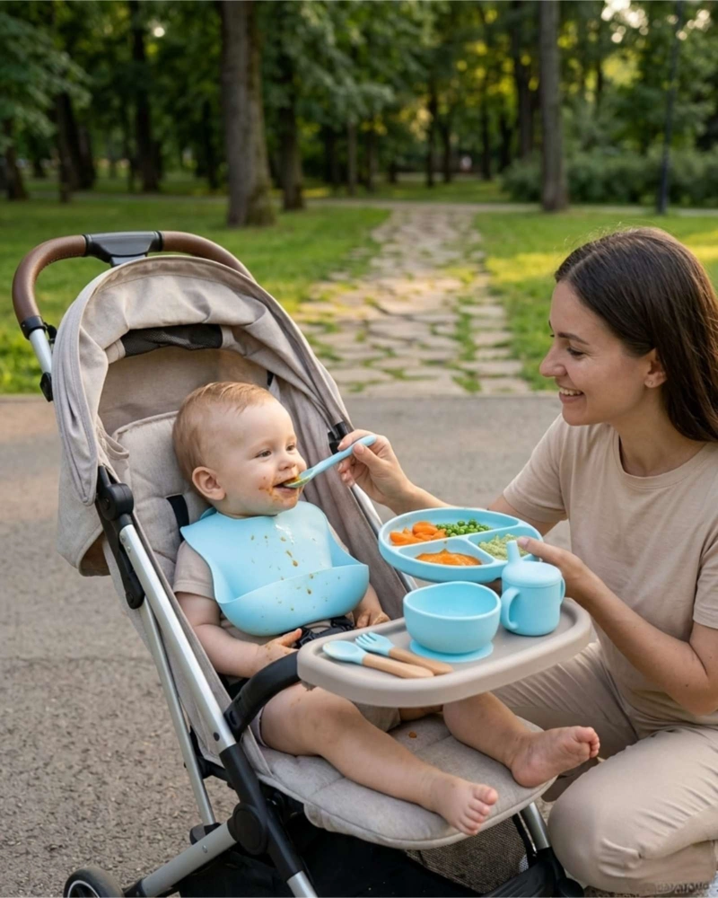 SET DE VAJILLA DE SILICONA PARA BEBE  6 PIEZAS SIN BPA - 5