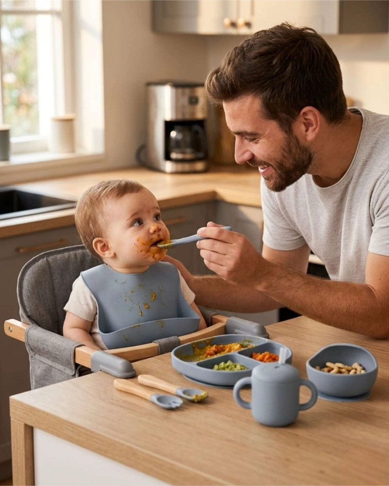 SET DE VAJILLA DE SILICONA PARA BEBE  6 PIEZAS SIN BPA - 1
