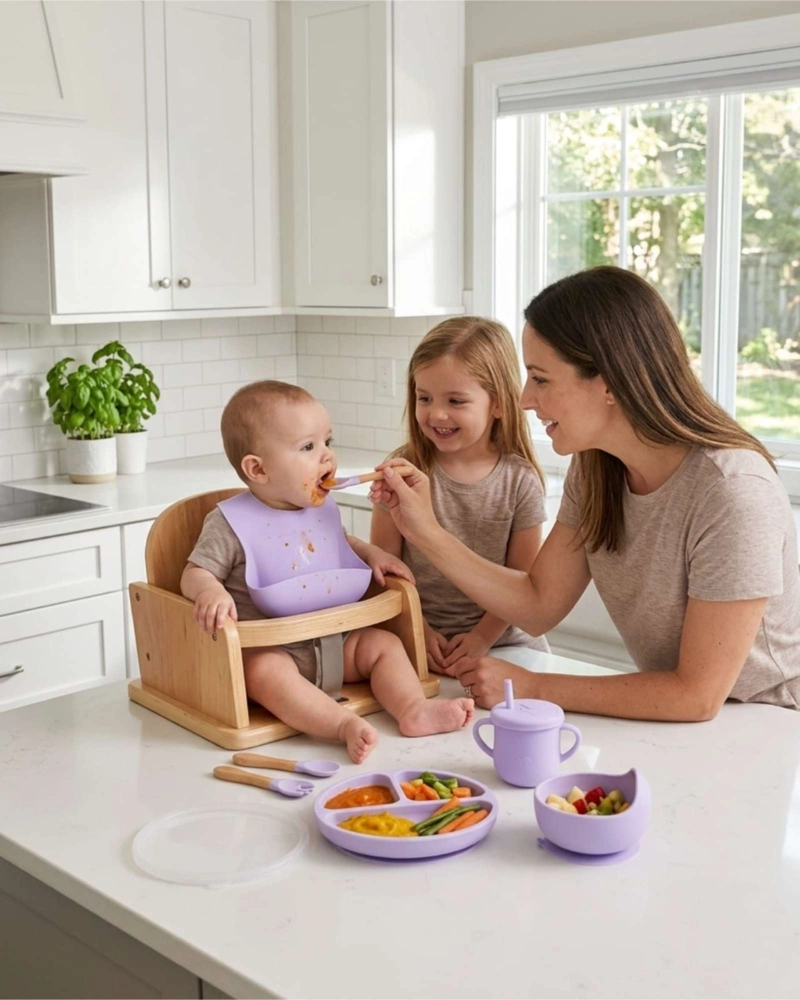 SET DE VAJILLA DE SILICONA CON TAPA PARA BEBE  10 PIEZAS - 5