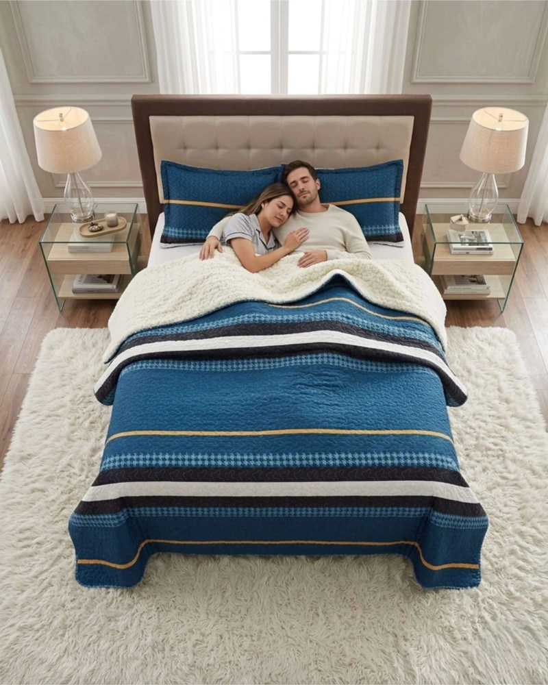 JUEGO DE CUBRECAMA SHERPA CALIDEZ SUPERIOR CON SABANAS KING - 4