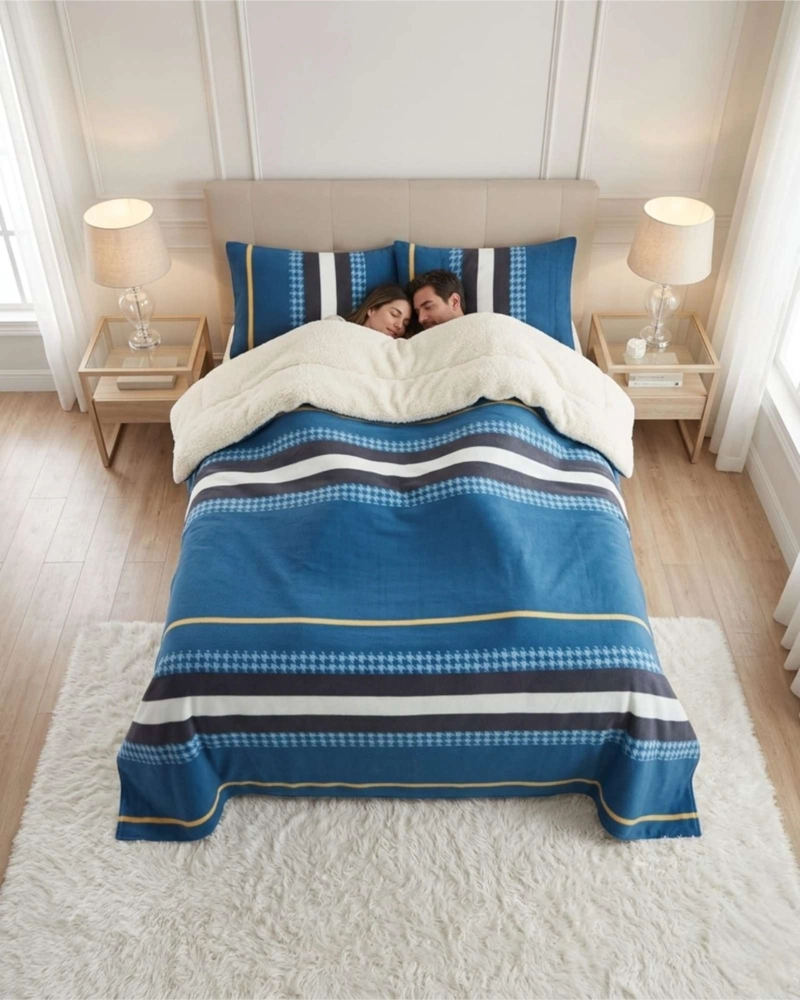 JUEGO DE CUBRECAMA SHERPA CALIDEZ SUPERIOR CON SABANAS KING - 3