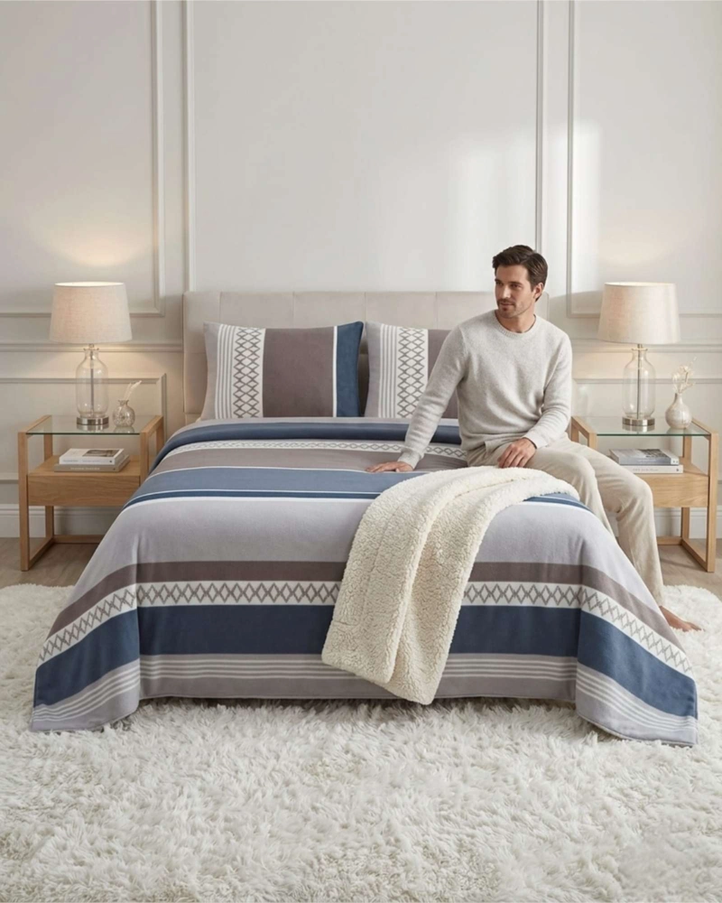 JUEGO DE CUBRECAMA SHERPA CALIDEZ SUPERIOR CON SABANAS KING - 4