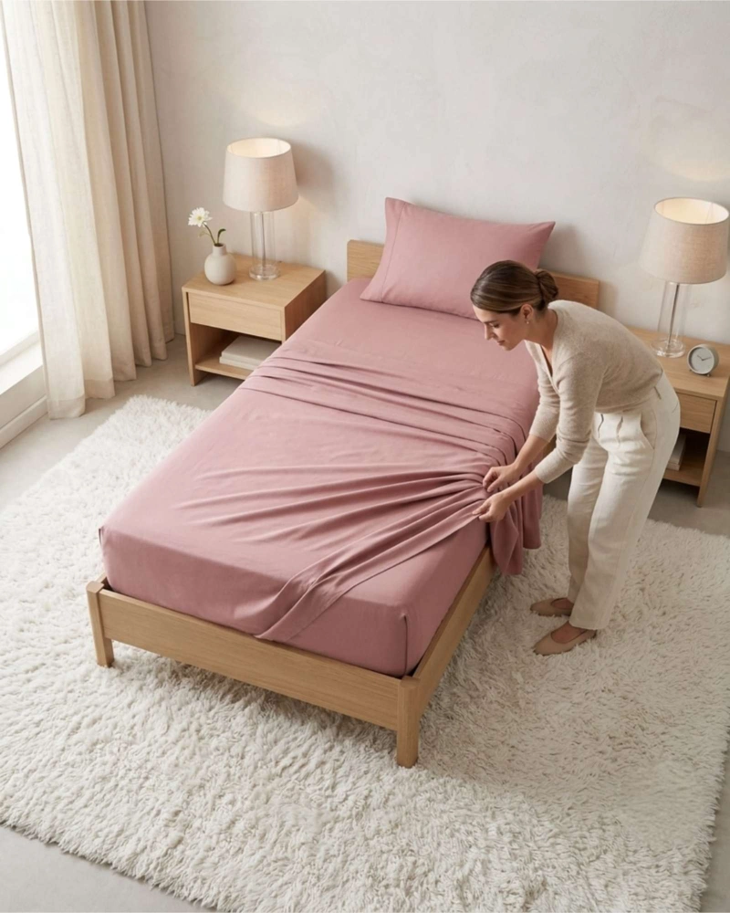 JUEGO SABANAS PLAZA Y MEDIA LISAS SUAVES 3 PIEZAS DE CAMA - 4
