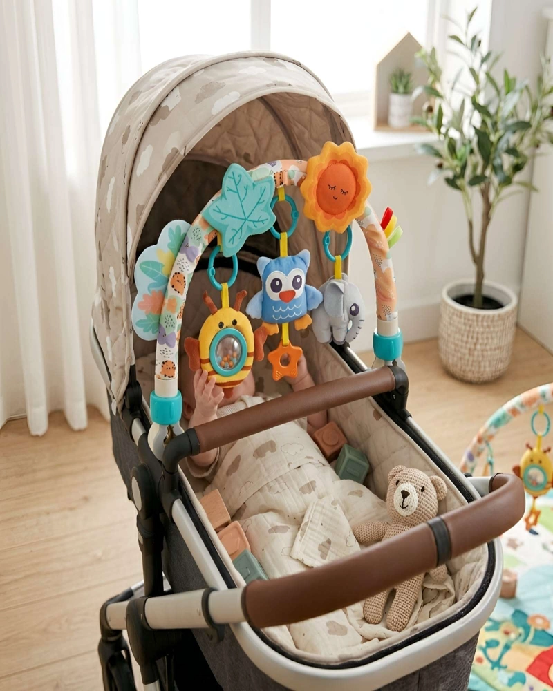 JUGUETE ESTIMULANTE PARA BEBE  - ARCO DE JUEGOS PARA COCHE O SILLA DE AUTO - 4