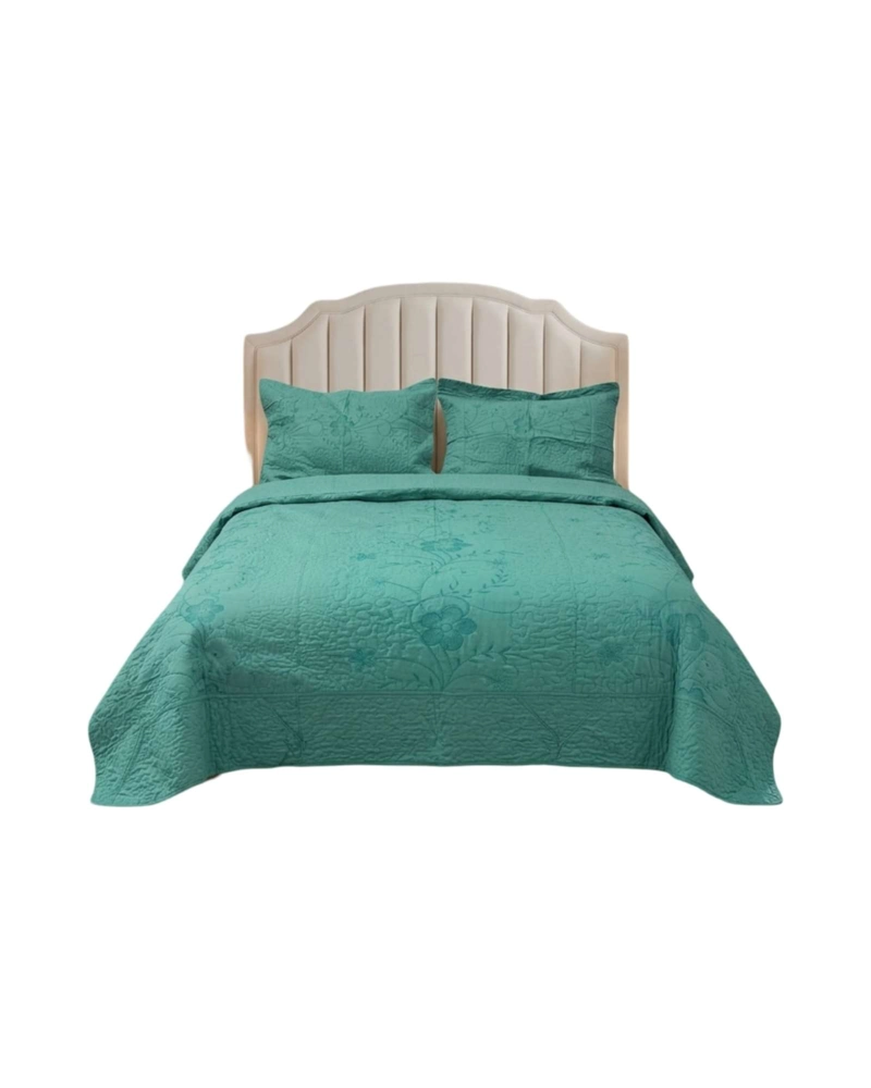 CUBRECAMA BORDADO KING VERANO LIGERO FRESCO DISEÑO FLORAL - 5