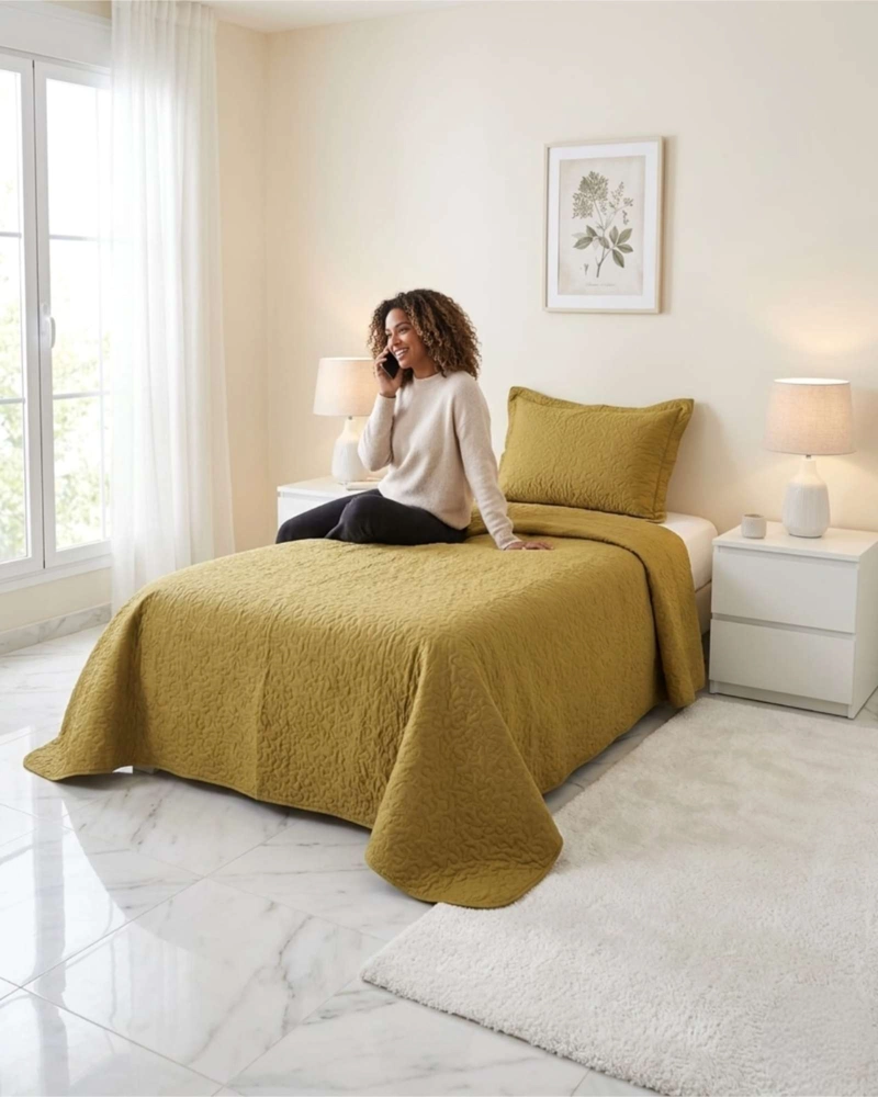 CUBRECAMA QUILT VERANO PLAZA Y MEDIA SUAVE FRESCO CON FUNDA - 2
