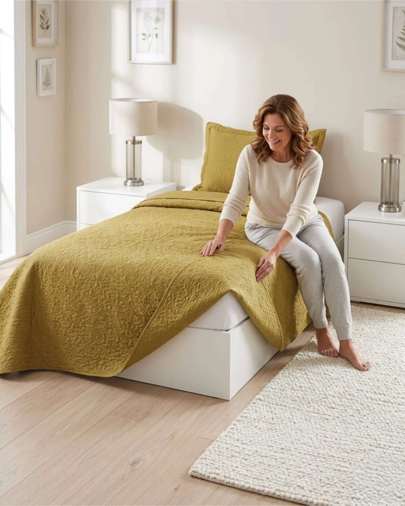 CUBRECAMA QUILT VERANO PLAZA Y MEDIA SUAVE FRESCO CON FUNDA - 4