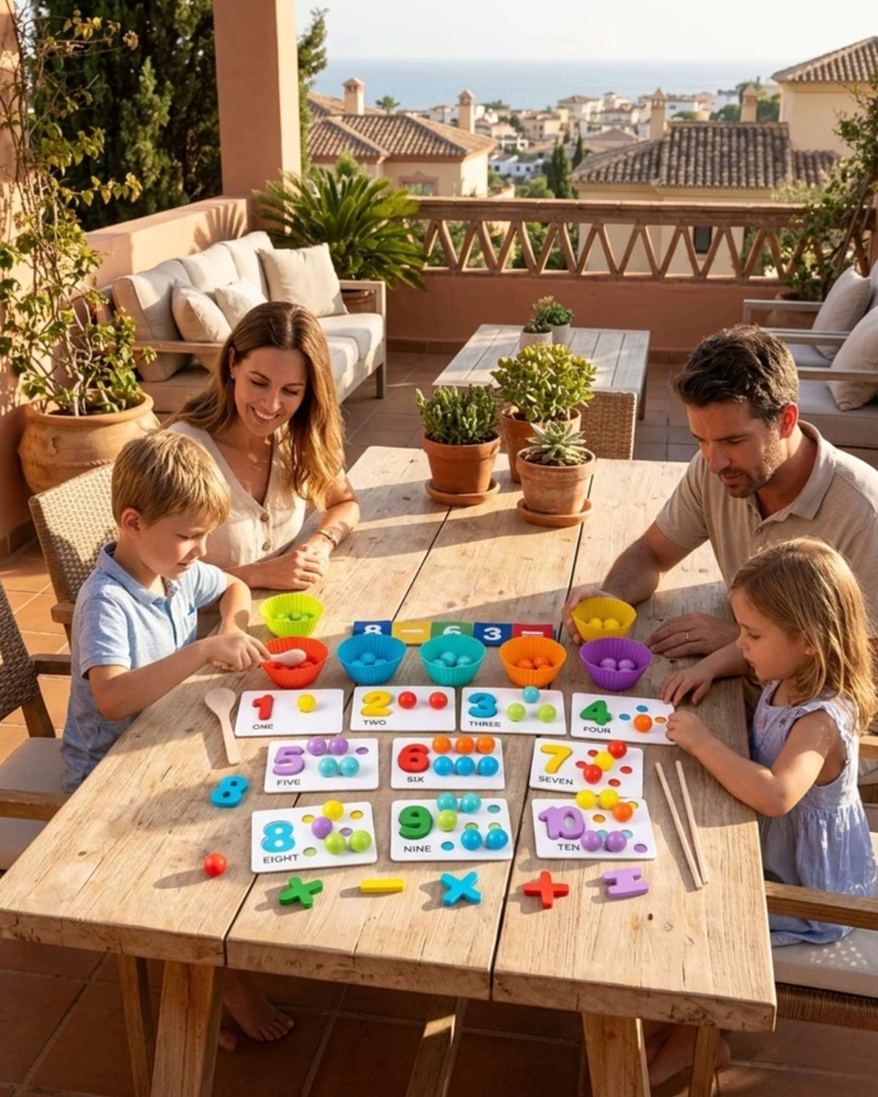 KIT DIDACTICO MONTESSORI: APRENDIZAJE DE NUMEROS Y COLORES CON PINZAS - 5