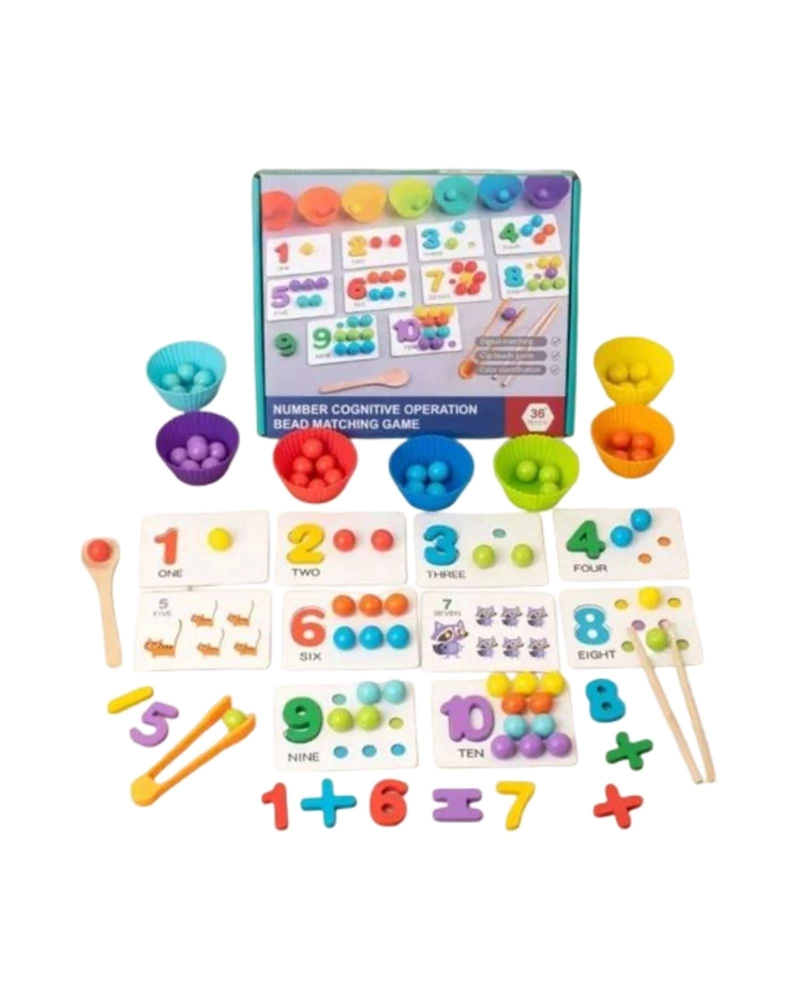 KIT DIDACTICO MONTESSORI: APRENDIZAJE DE NUMEROS Y COLORES CON PINZAS - 6