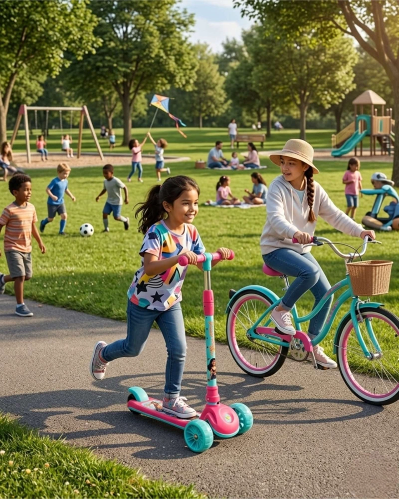 SCOOTER MONOPATIN DE 3 RUEDAS INFANTIL ROSADO TURQUESA - 2