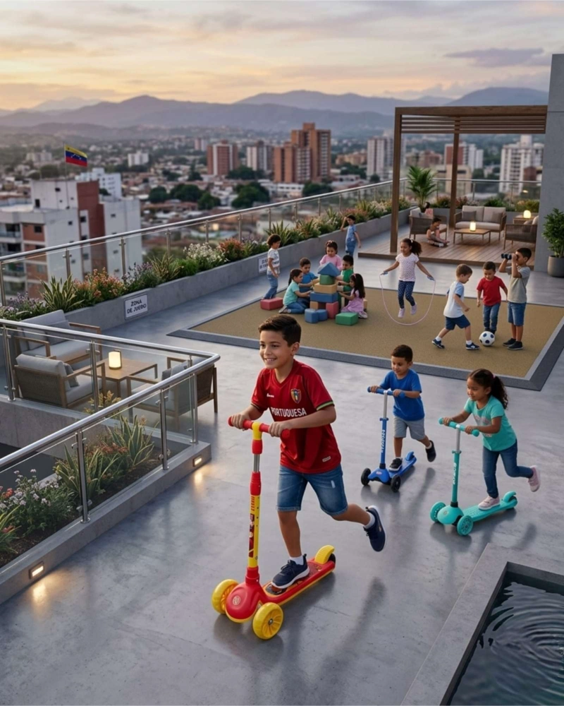 SCOOTER INFANTIL AJUSTABLE CON 3 RUEDAS DE LUCES LED ROJO - 4