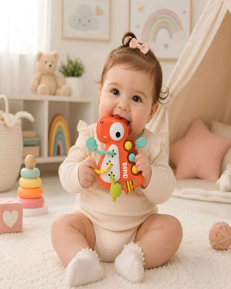 MORDEDOR DIDACTICO DINOSAURIO PARA BEBE S CON TEXTURAS - 1